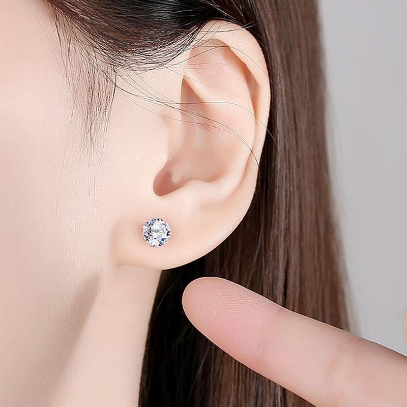 Bông Tai Bạc 925 Nụ Đá Size 5mm Đẹp Dành Cho Bạn Gái