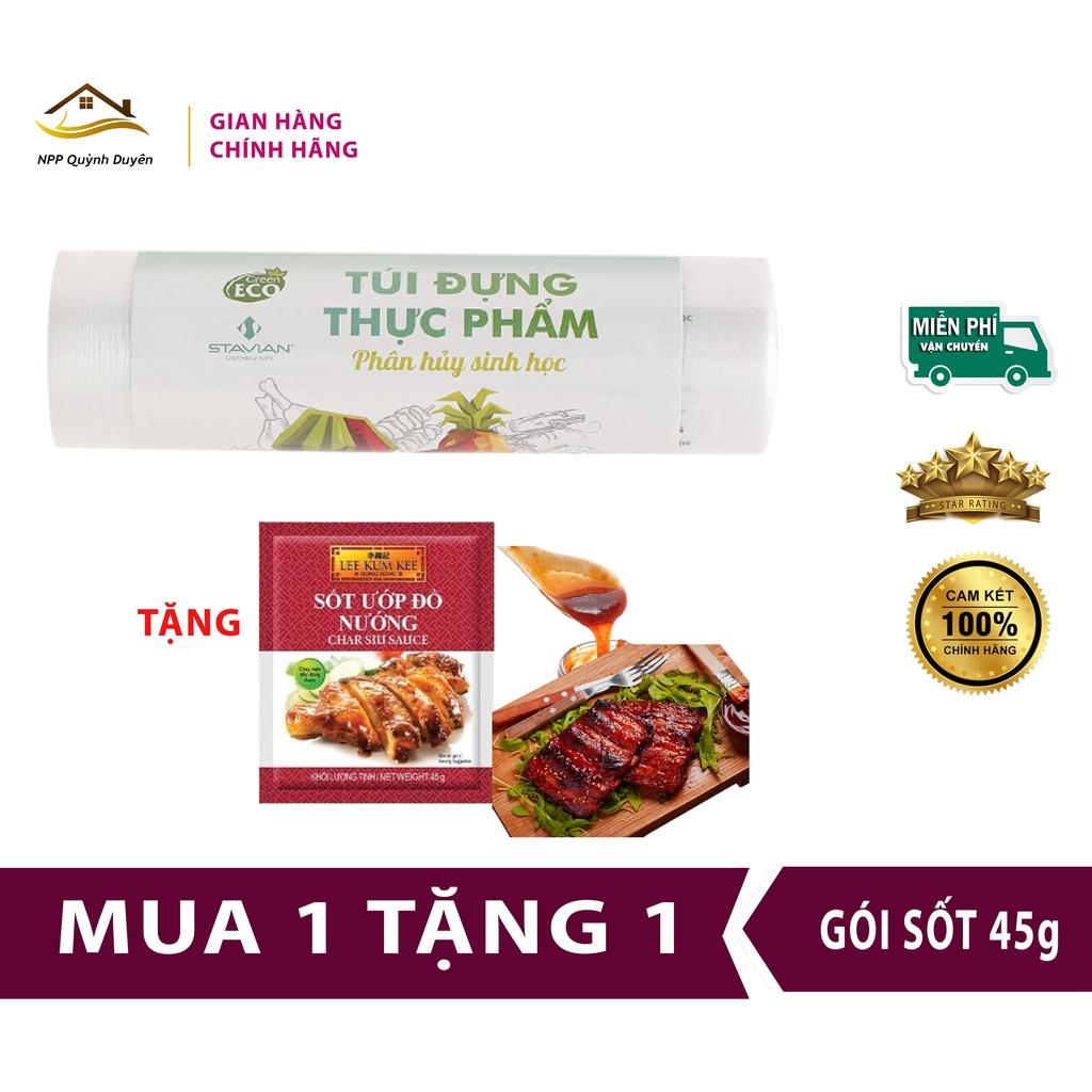 Túi đựng thực phẩm sinh học tự hủy 100 cái/cuộn Tặng gói sốt nướng 45g