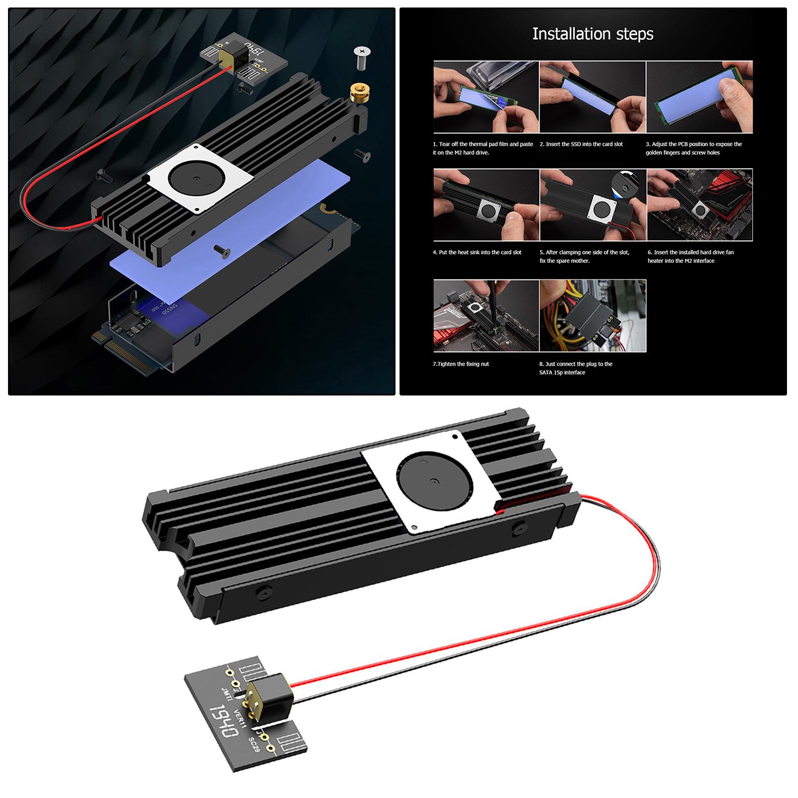 M.2 SSD Heat Sink Aluminum Heat Radiator Cooling Silicon Therma Pads Cooler