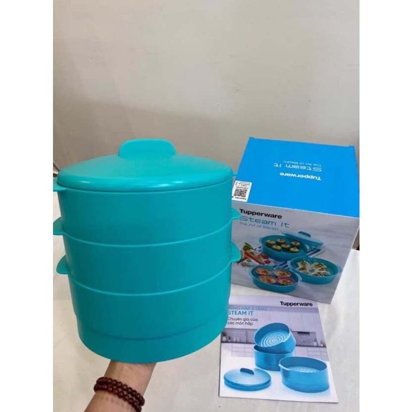 Xửng hấp Steam It Paradise Blue 3 tầng Tupperware