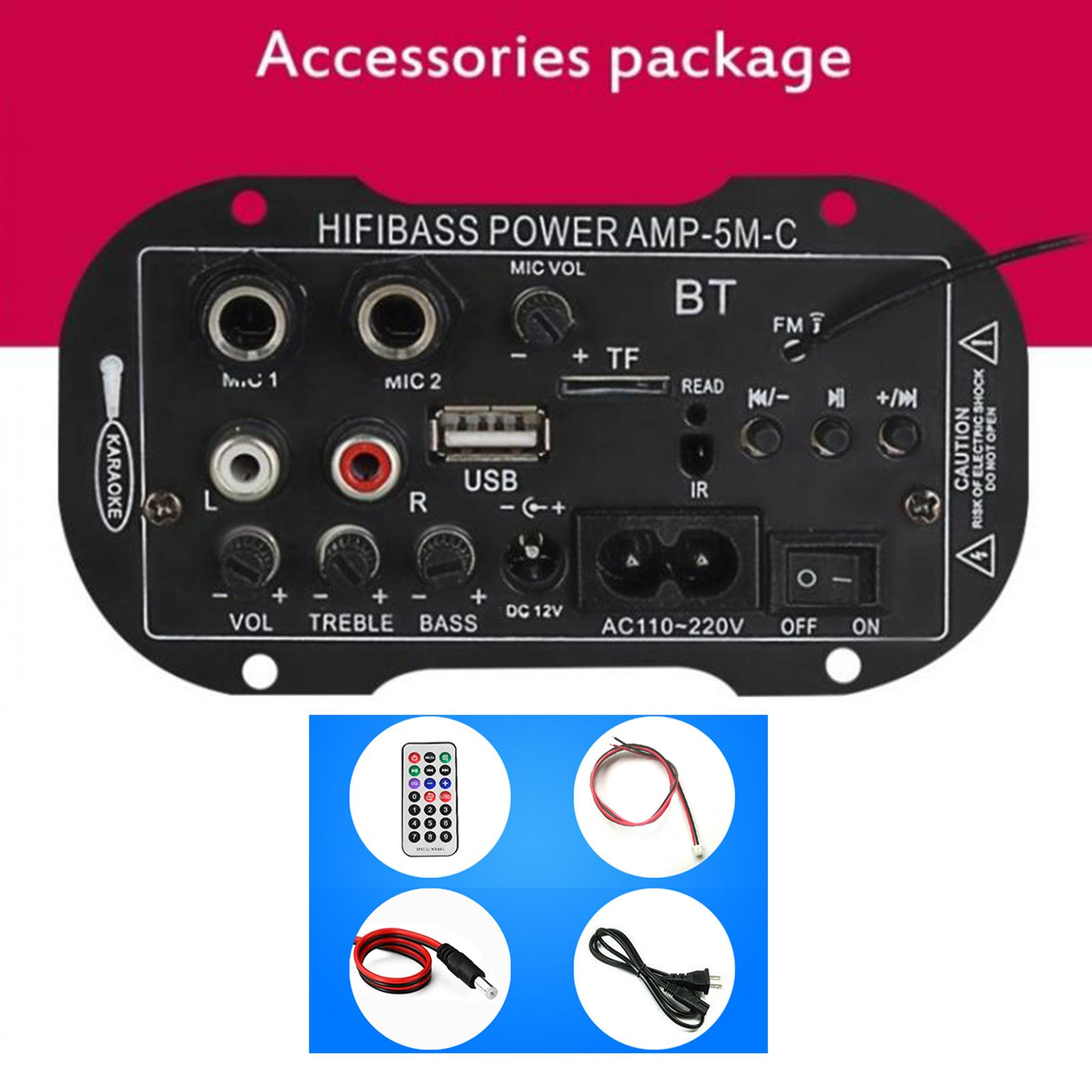 Bluetooth Audio Amplifier Board Hifi Stereo Audio Amplifier Digital Power Amp Dual Channel Bass and Treble Control for Home School Theater Speakers