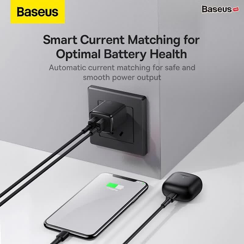 Sạc Baseus Compact Charger 2 Cổng USB 10.5W ( Hàng Chính Hãng)