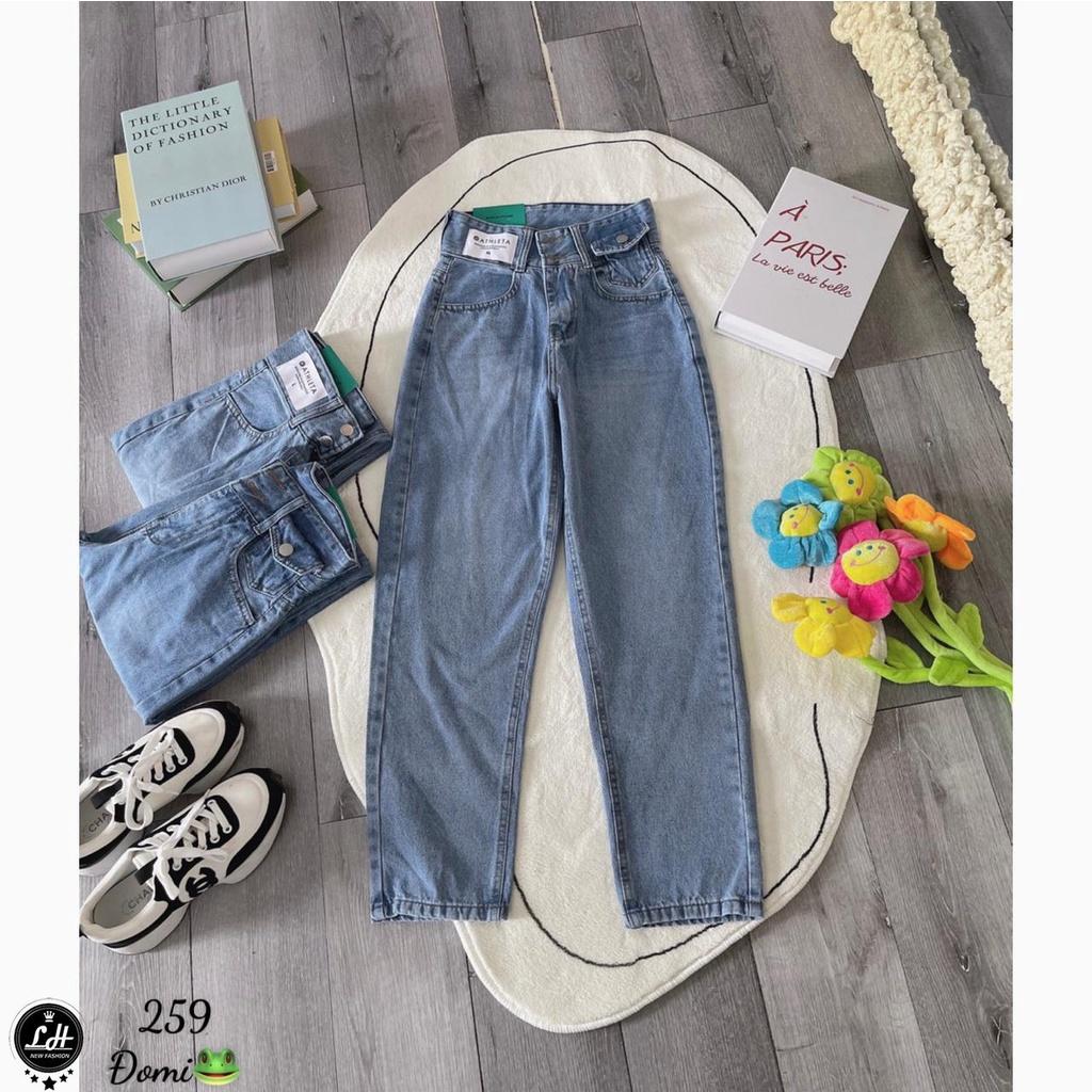 Quần bò baggy màu xanh túi nắp có tag trắng siêu cưng Lê Huy fashion Ms 259