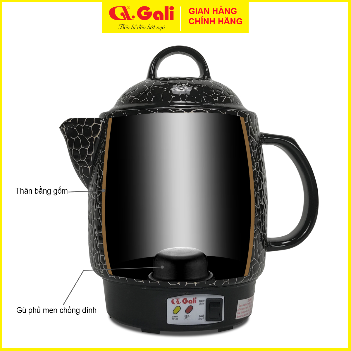 Siêu sắc thuốc Gali GL-1805 dung tích 3.3 lít, sắc thuốc nam bắc, tiềm thực phẩm, canh dưỡng sinh, hàng chính hãng 100%, bảo hành 36 tháng Gali