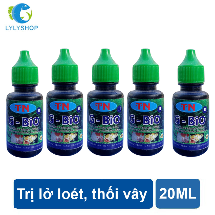 5 lọ G-BiO 20ML Chống Nhiễm khuẩn, Lở Loét Ngoài Da, Thối Vây.... Ở Cá. Hàng mới về