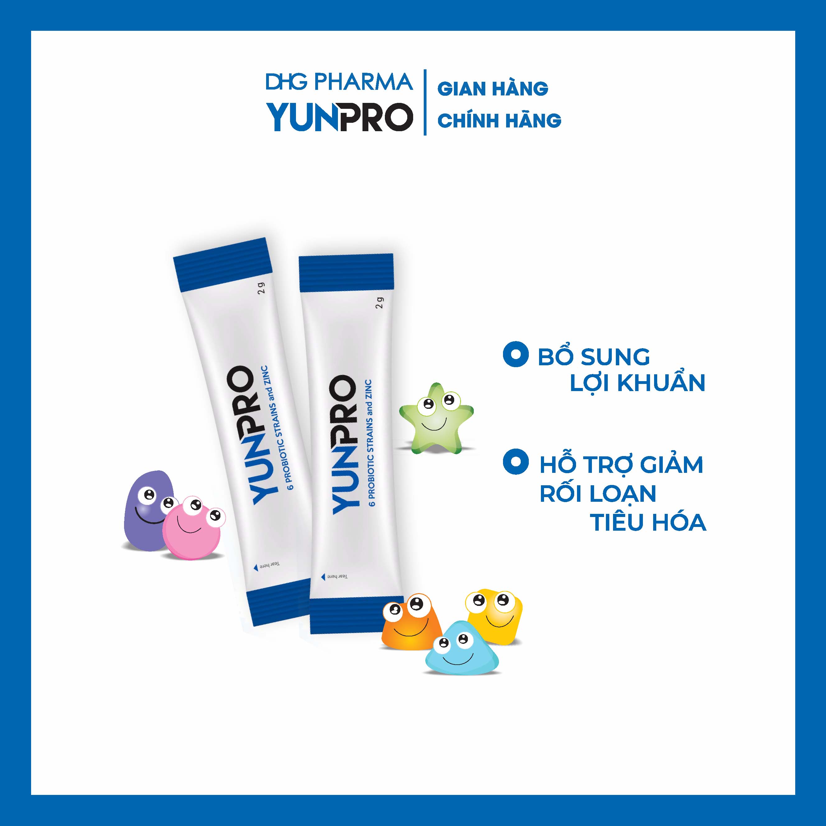 Men vi sinh bổ sung lợi khuẩn Yunpro tăng cường hệ vi sinh đường ruột giảm rối loạn tiêu hóa - Chính hãng DHG Pharma
