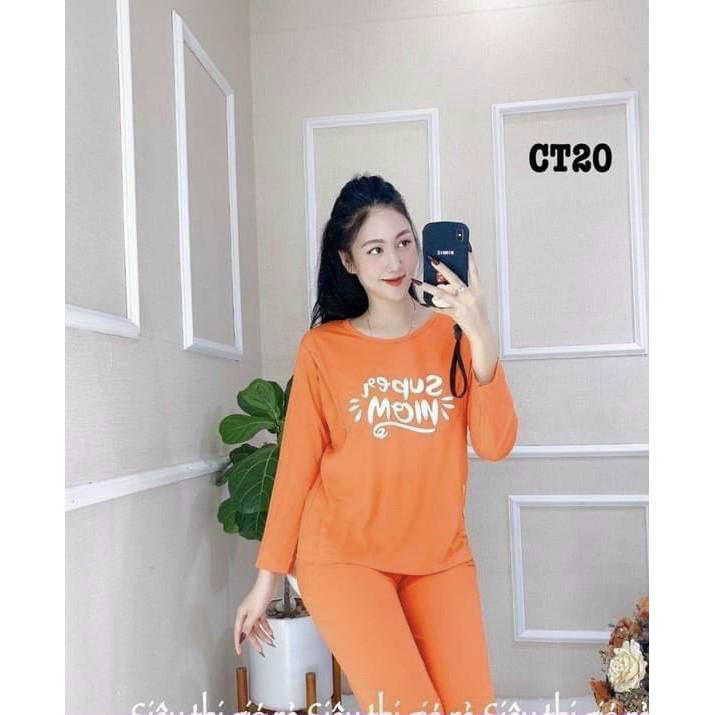 Bộ đồ bầu sau sinh mặc nhà Hàn Quốc, chất cotton, thoáng mát, tiện cho mẹ ty, size to