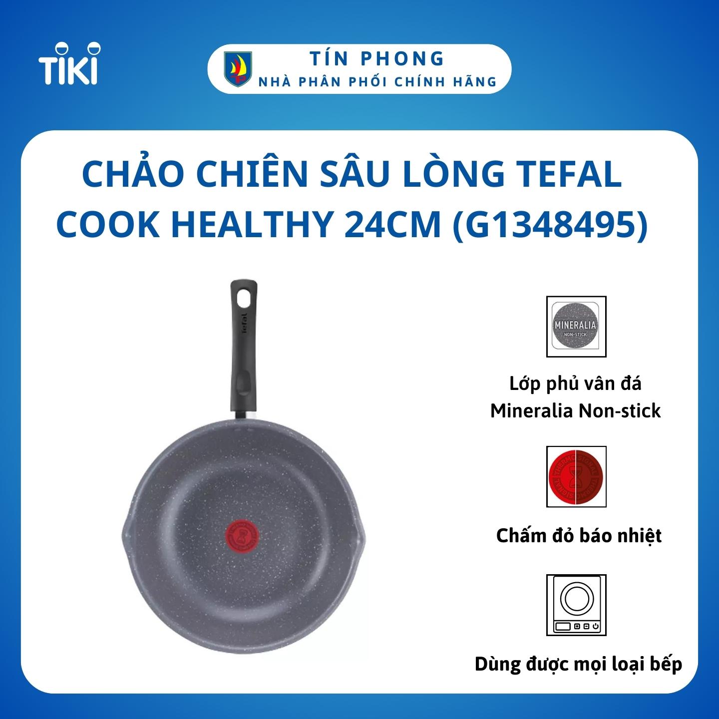 Chảo chiên sâu lòng Tefal Cook Healthy 24cm - Hàng chính hãng