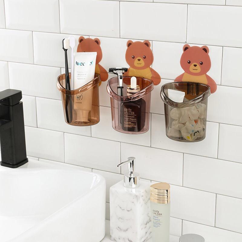 Cốc gấu đựng bàn chải kem đánh răng, Cốc gấu dán tường siêu dính