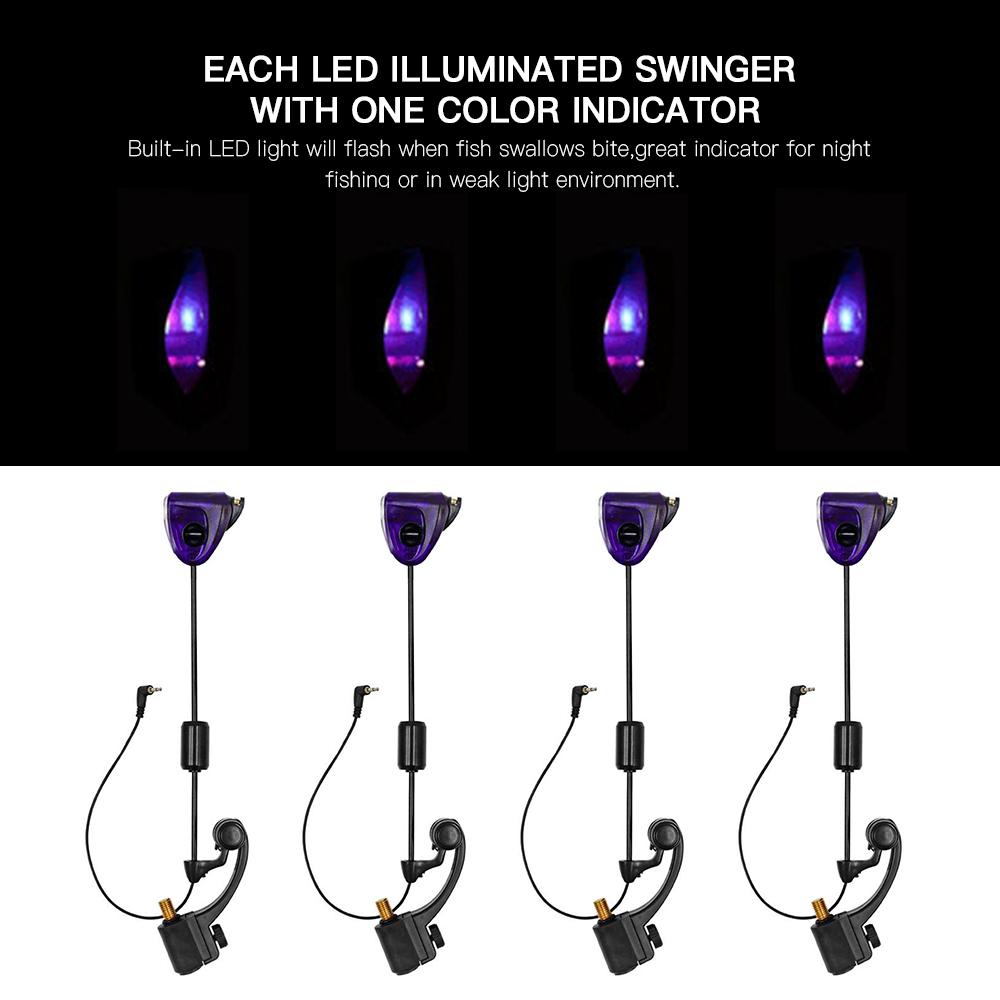 Bộ Móc Câu Cá Còn Đèn Led Báo Hiệu Cá Cắn Câu