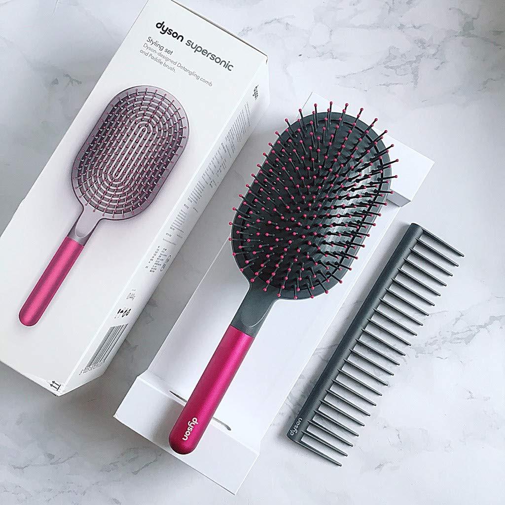 Bộ Lược Chải Tóc Dyson, Dyson Comb, Dyson Brush Kit, Set Lược Gồm 1 Lược Đệm Không Khí, 1 Lược Răng Rộng, Hàng Nhập Khẩu