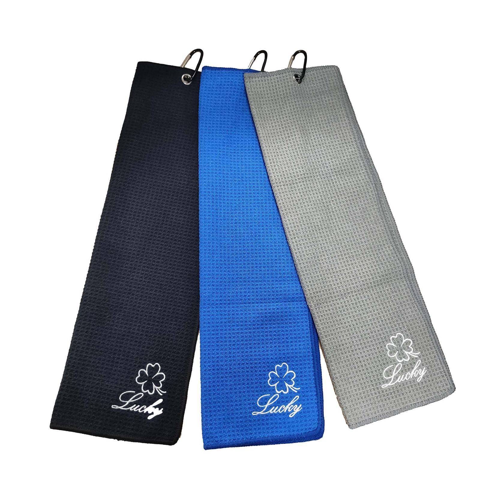 Golf Towel for Golf Bags Microfiber Towel Water Absorption with Clip Golf Club Cleaning Towel for Equipment Balls Fitness Outdoor Sports Gym