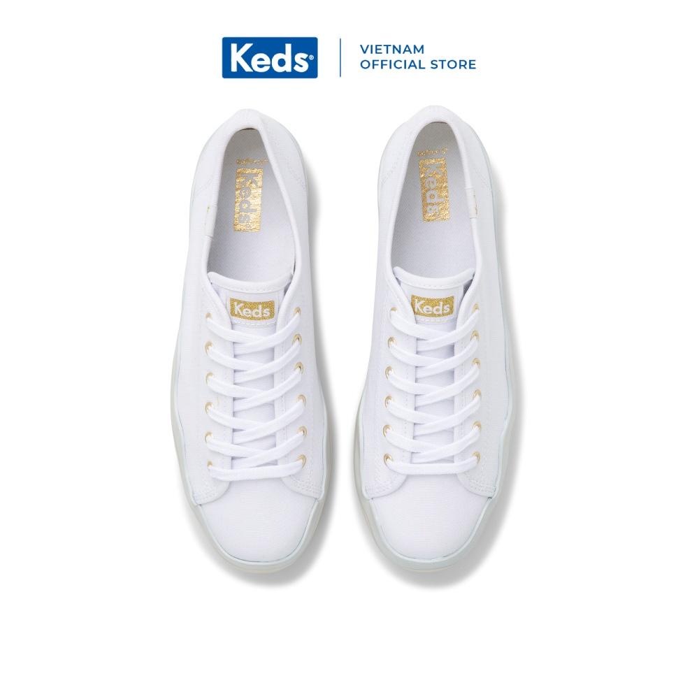 Giày Keds Nữ- Triple Up Canvas Wave Foxing White- KD066008