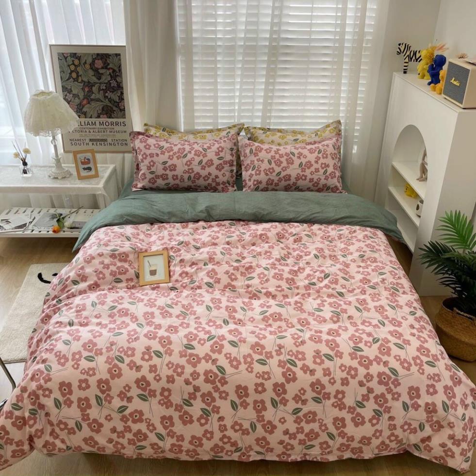 Bộ chăn ga gối , coton poly họa tiết kute đủ size miễn phí bo chun