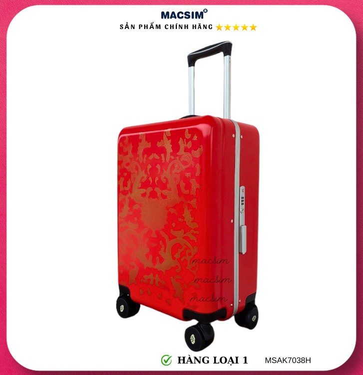 Vali cao cấp Macsim Aksen hàng loại 1 MSAK7038H cỡ 20 inch màu đen, màu đỏ
