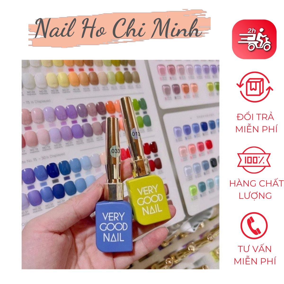 [Sản phẩm mới]Set 60 màu Very Good Nail dòng sơn gel Hàn Quốc phiên chai dài loại 1(tặng bảng màu mica lớn + 2 chai base top)