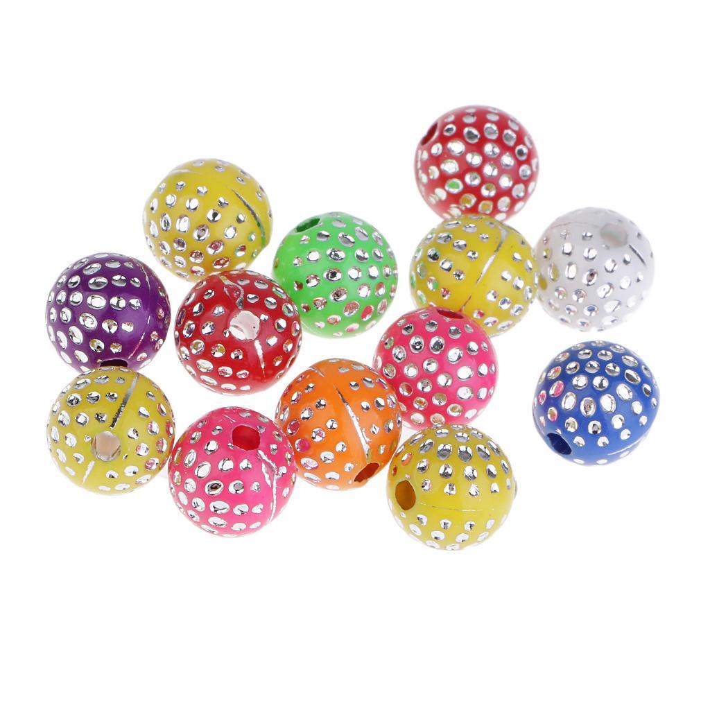 200Pcs Resin Rhinestone Beads Jewelry Findings Spacer Beads 8mm Colorful