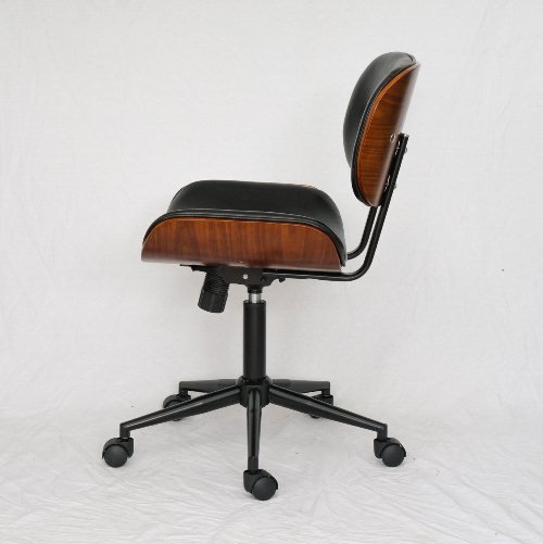 Ghế xoay làm việc da ốp gỗ hiện đại LB028