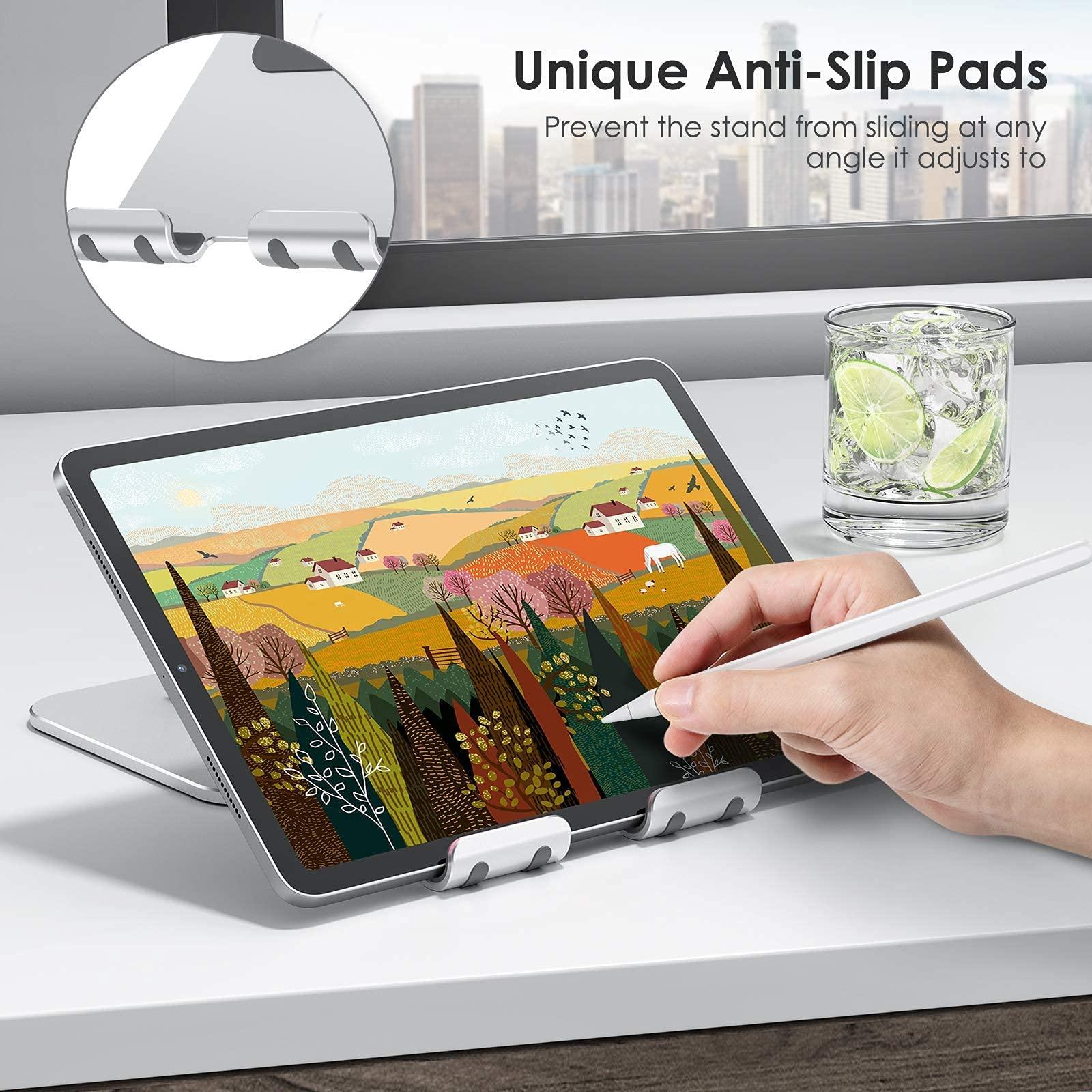 Nâng cấp giá đỡ máy tính bảng có thể điều chỉnh bằng nhôm Đế nặng có thể gập lại