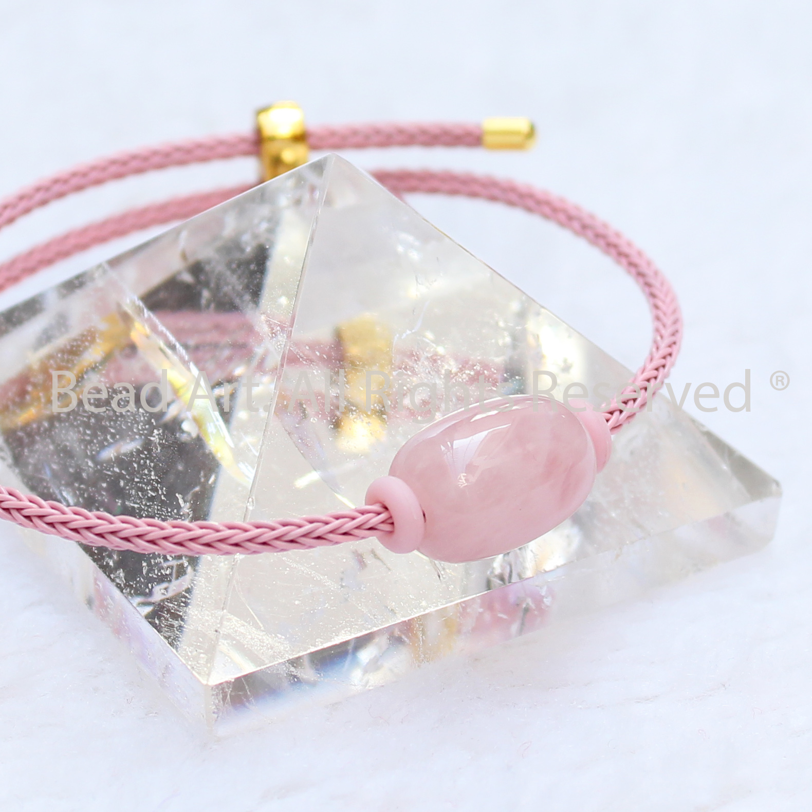 Vòng Tay Đá Lu Thống Thạch Anh Hồng 15x11MM Tự Nhiên, Hoả, Thổ, Trang Sức Phong Thuỷ, Chuỗi Hạt - Bead Art