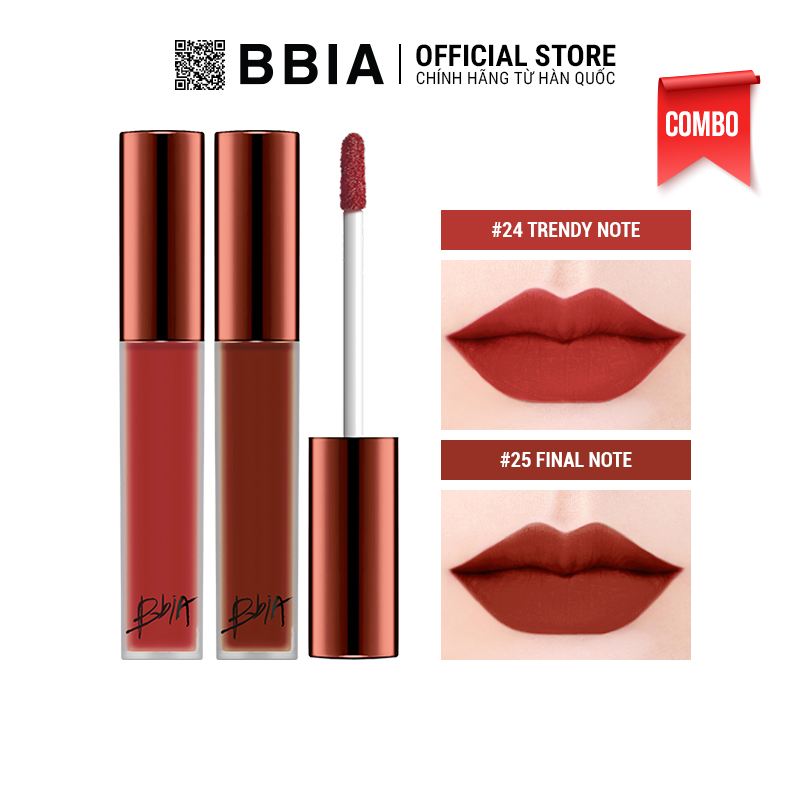 Combo 2 son Bbia Last Velvet Lip Tint -  #25 Final Note và #24 Trendy Note