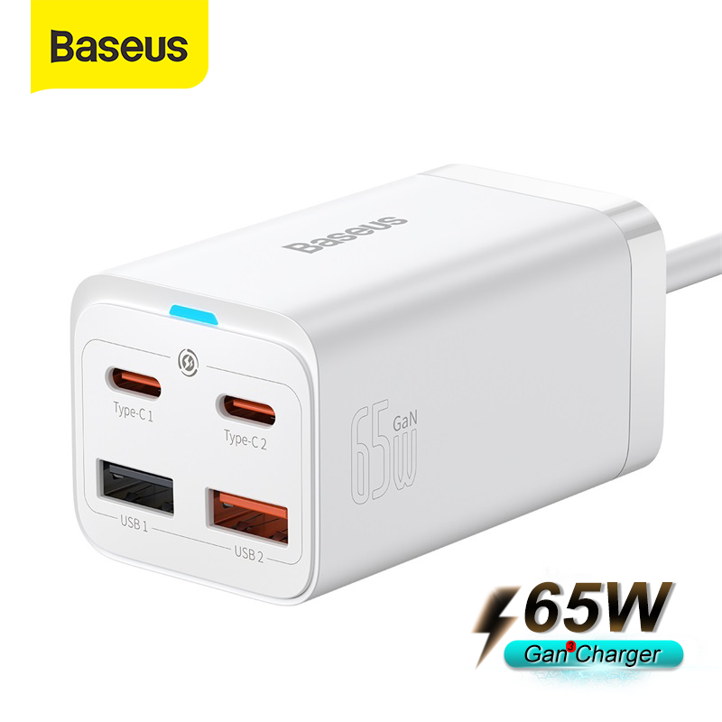 Hình ảnh Bộ sạc nhanh Baseus 65W GaN3 Pro Bộ sạc nhanh 4 trong 1 cho iPhone 13 Pro Max Samsung Power Station cho máy tính xách tay CCDK65S -Hàng Chính Hãng