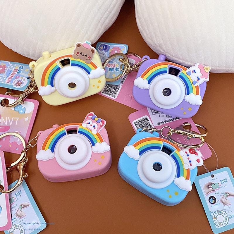 Đảm Bảo Chất Lượng Ủy Quyền Dễ Thương Dễ Thương Cầu Vồng Máy Chiếu Camera Móc Khóa Cặp Đôi Học Tinh Tế Mặt Dây Chuyền Móc Khóa Nữ