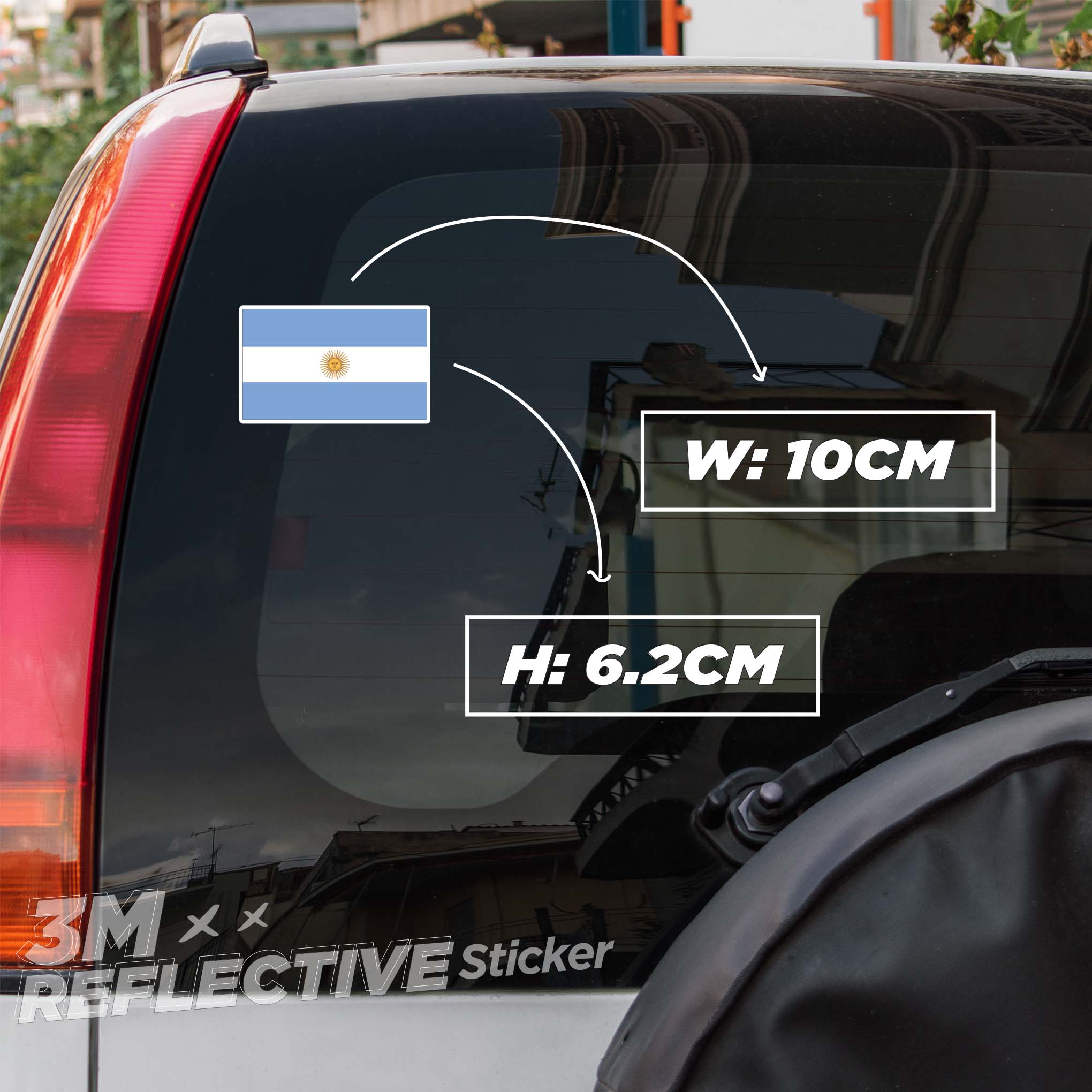 ARGENTINA FLAG 3M - Reflective Sticker Die-cut Hình dán phản quang thương hiệu STICKER FACTORY