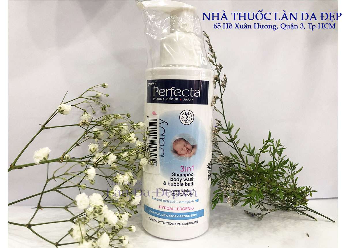 Sữa tắm gội cho bé Perfecta Baby dạng gel 3 trong 1 an toàn dịu nhẹ