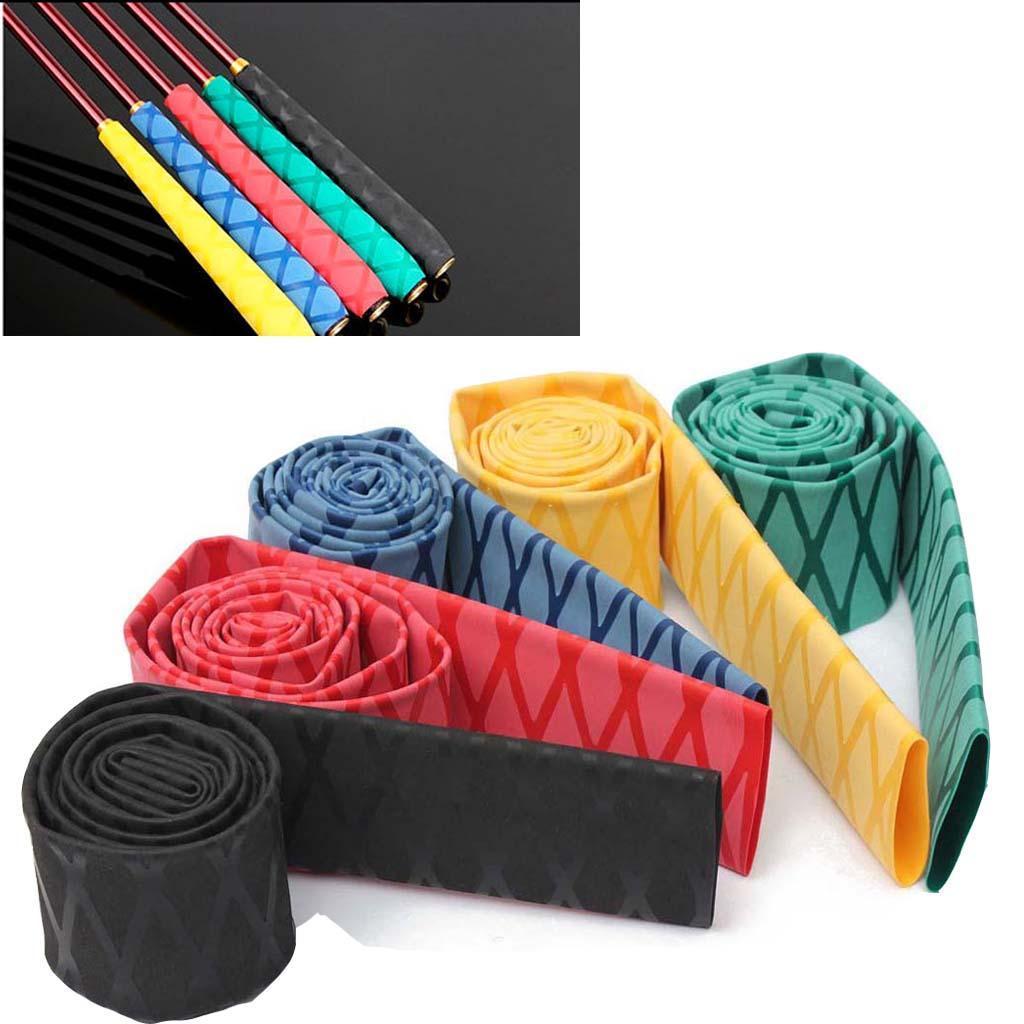 2xNon Slip Textured X-Tube Heat Shrink Tubing Fishing Rod Grips 35mm Black