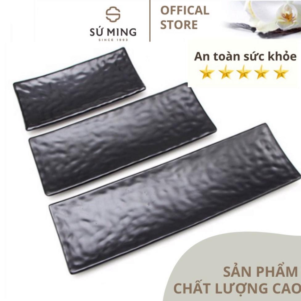 Đĩa Chữ Nhật màu đen Nhựa Melamine cao cấp Dùng trong gia đình Hàng, nhà hàng , thứ decor thông minh , đồ g