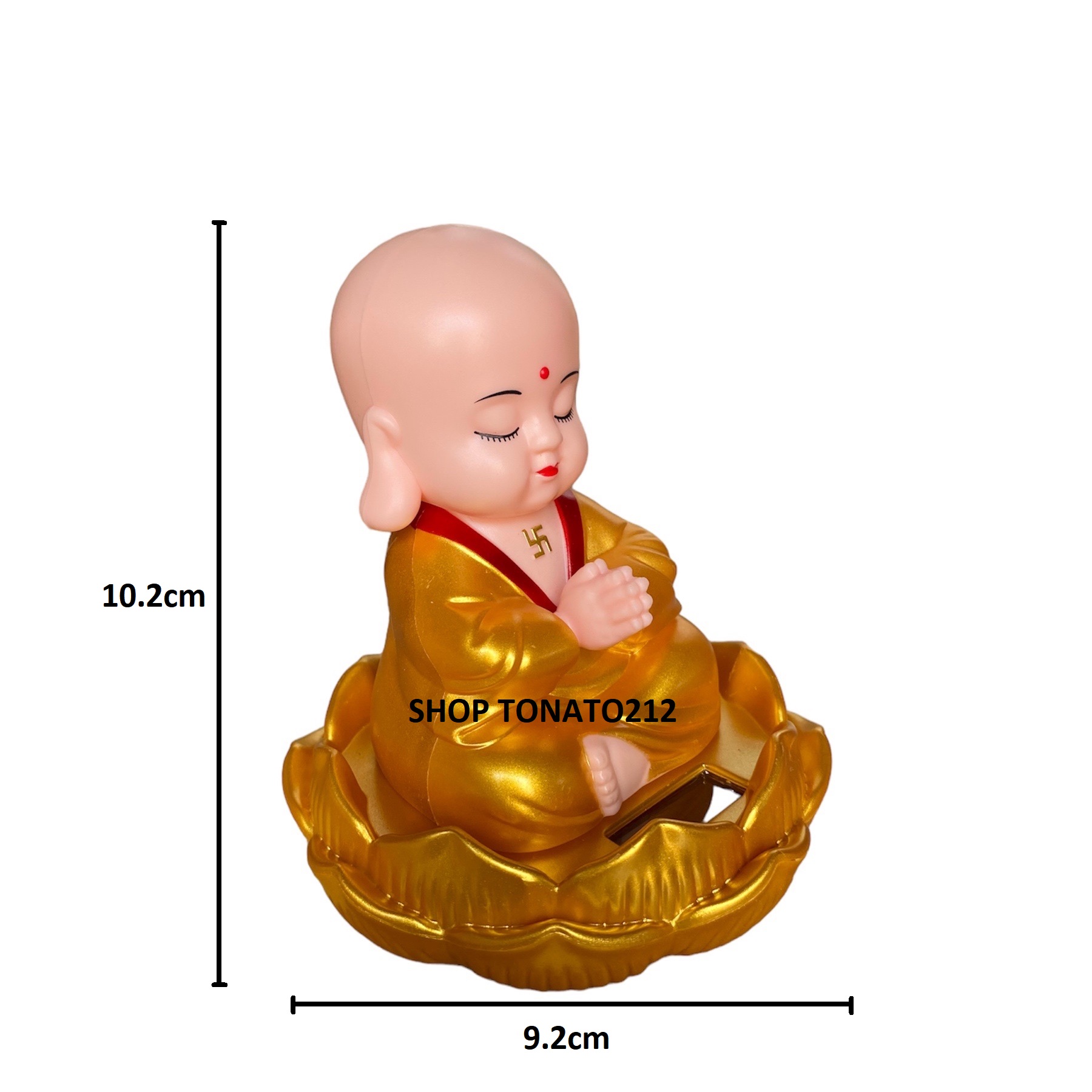 TƯỢNG CHÚ TIỂU LẮC ĐẦU TRANG TRÍ XE Ô TÔ SỬ DỤNG NĂNG LƯỢNG MẶT TRỜI CAO 10.2CM