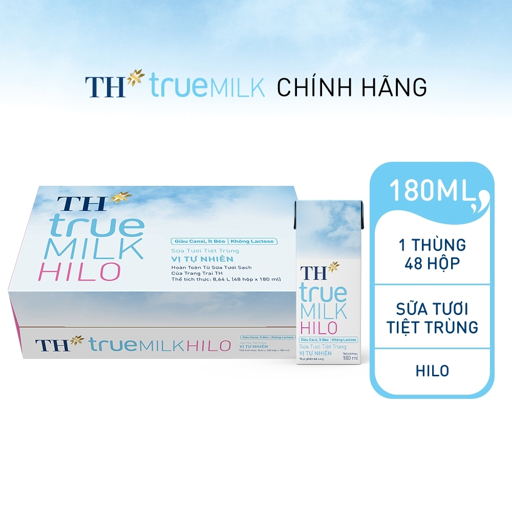 Thùng 48 hộp sữa tươi tiệt trùng TH True Milk  nguyên chất 110ml