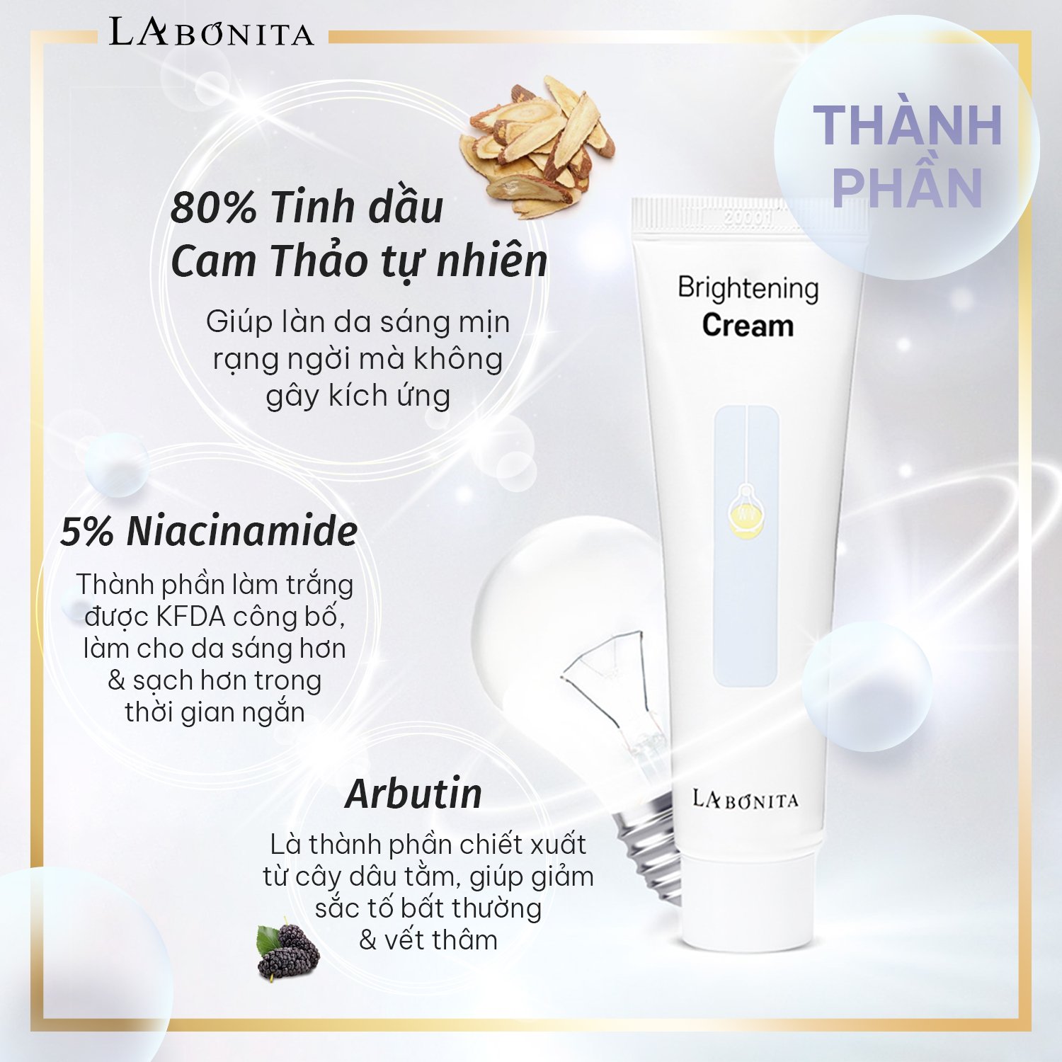 Kem làm sáng da &amp; đều màu da-La Bonita Brightening Cream 50ml