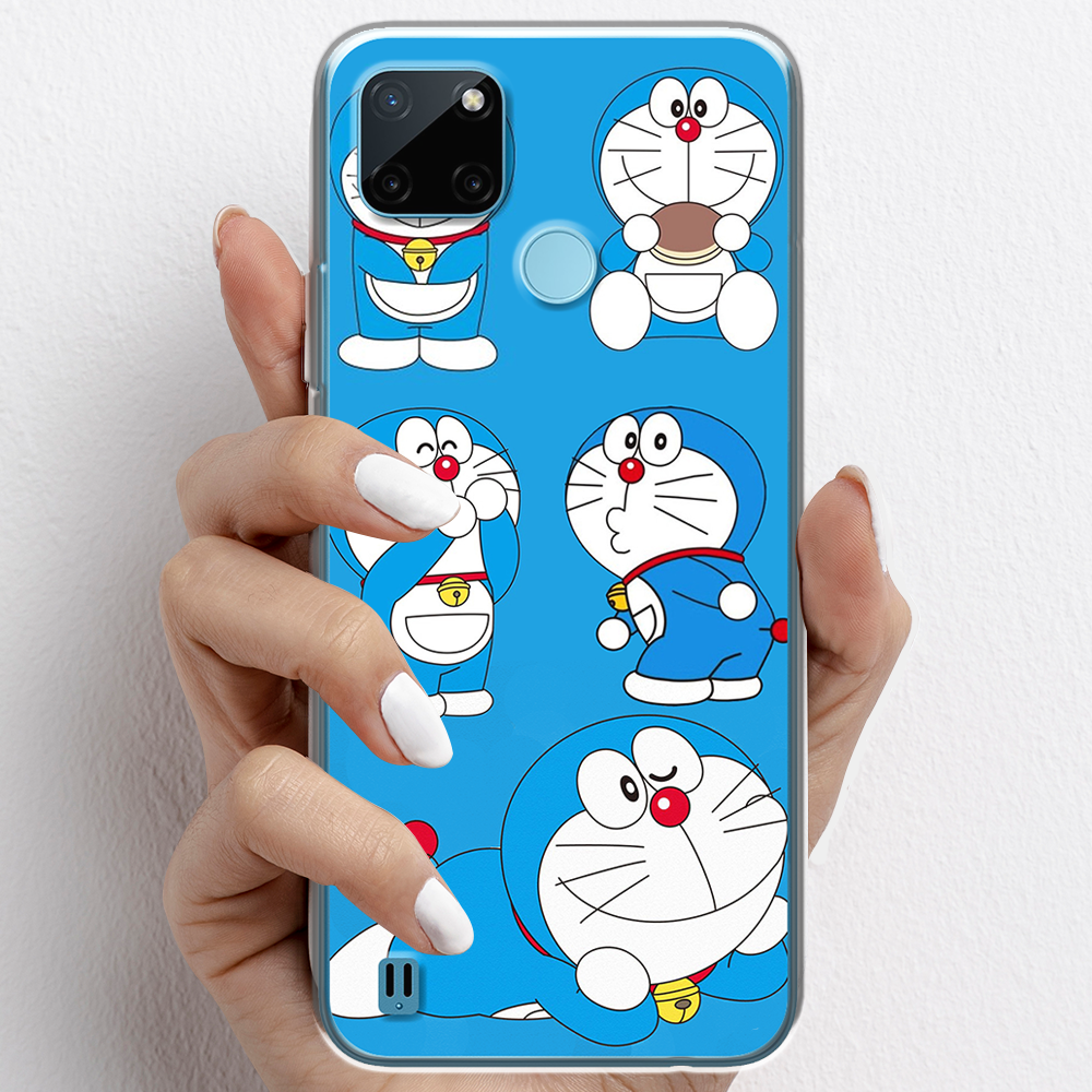 Ốp lưng cho Realme C21, Realme C21Y nhựa TPU mẫu Doraemon ham ăn