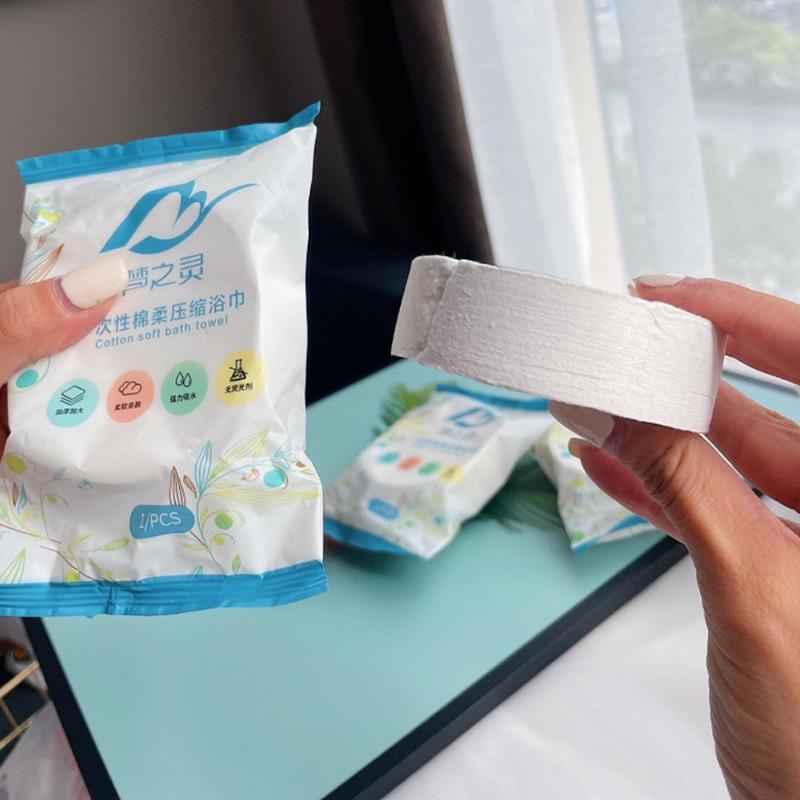 Khăn tắm viên nén du lịch  dùng một lần, Khăn tắm cotton tiện lợi Famaha