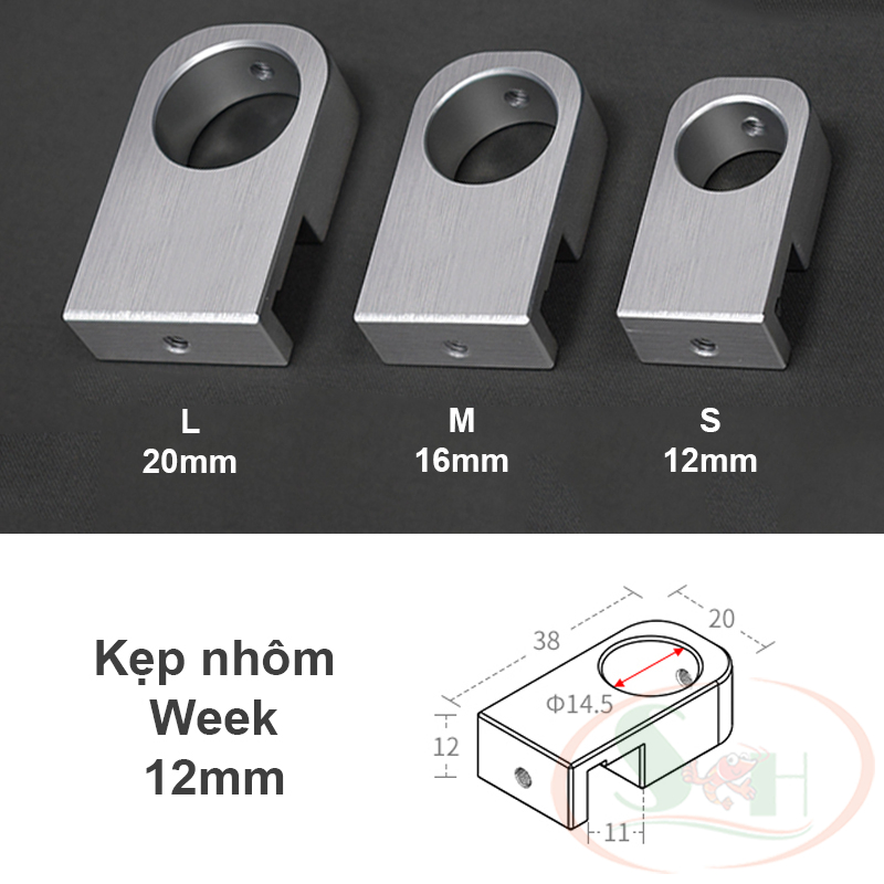 Kẹp nhôm Week CNC giữ ống in out 12, 16, 20 mm dây ống lọc thùng bể cá tép thủy sinh