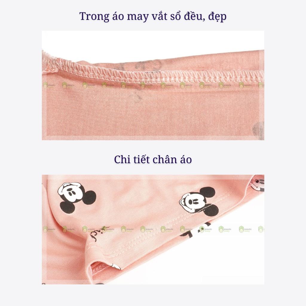 Đồ Bộ Bé Trai, Bé Gái Minky Mom Vải Thun Lạnh Họa Tiết Mickey In Nhỏ Dễ Thương, Bộ Cộc Tay Cho Bé Mặc Nhà Mùa Hè MKM2127