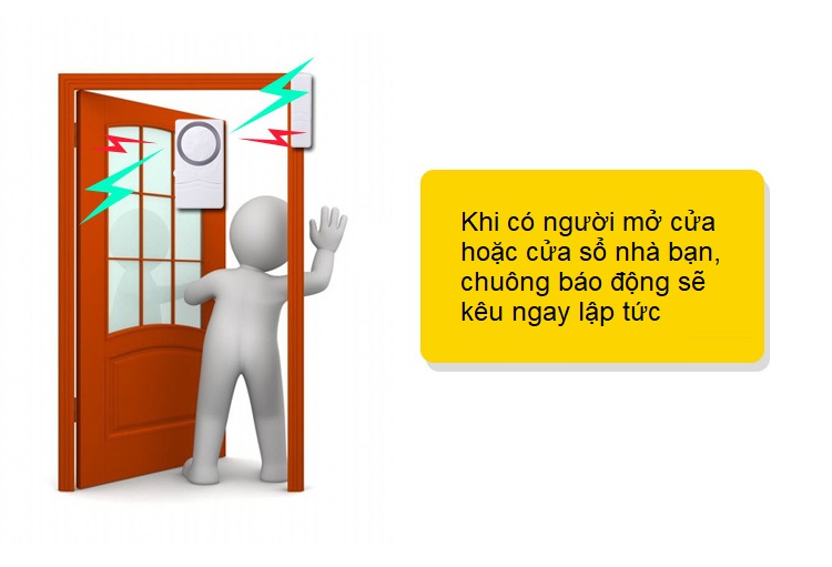 Báo động chống trộm, chuông báo khách mở cửa bảo vệ ngôi nhà của bạn M9R ( Tặng đèn pin cơ mini thân thiện môi trường ngẫu nhiên )