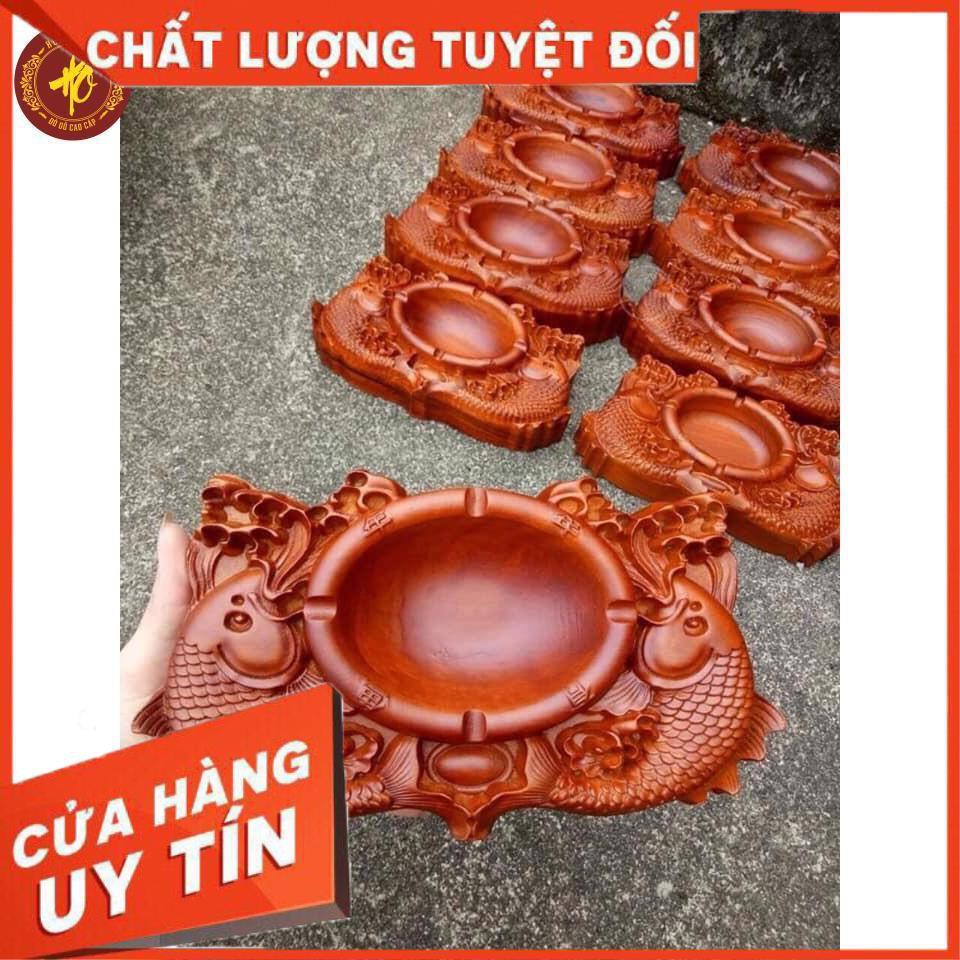 Gạt tàn gỗ hương hình rồng đục tay liền khối siêu đẹp