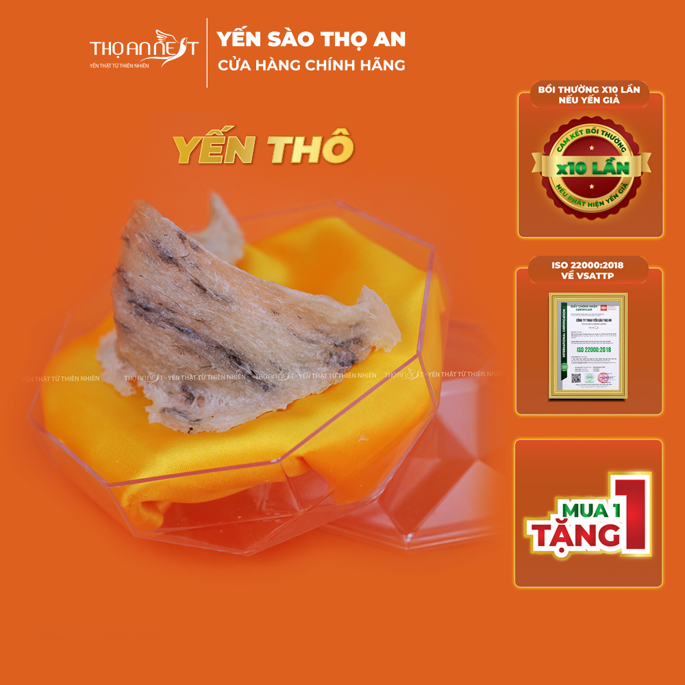 Tổ yến sào thô nguyên chất từ thiên nhiên THỌ AN NEST hộp 10gr