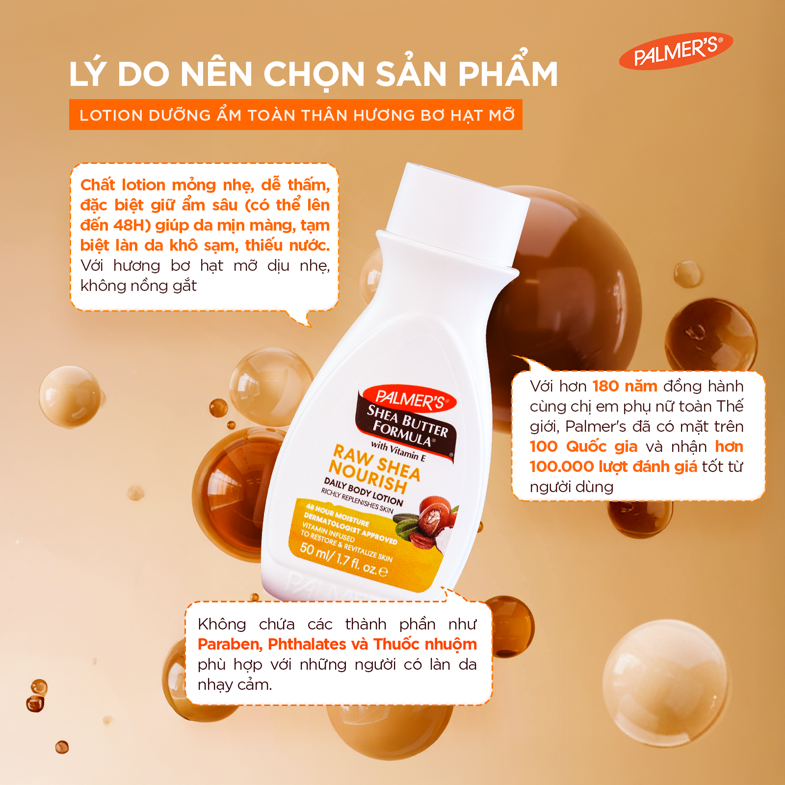 (Mini Size) Sữa dưỡng thể dưỡng ẩm chuyên sâu Bơ hạt mỡ Palmer's 50ml