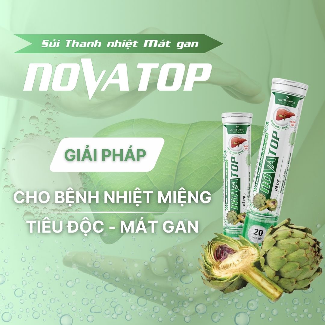 Viên sủi Novatop giải pháp cho các vấn đề nhiệt miệng, tiêu độc, mát gan (Tuýp 20 viên)