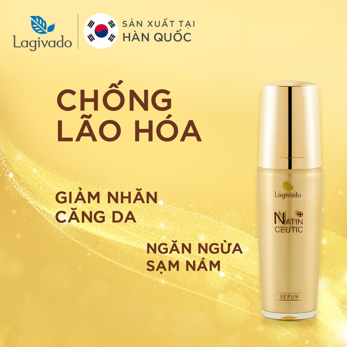 Bộ đôi serum dưỡng da giảm nám tàn nhang Hàn Quốc Lagivado  Natin Ceutic 50 ml và sữa rửa mặt Creamy Foam 50ml