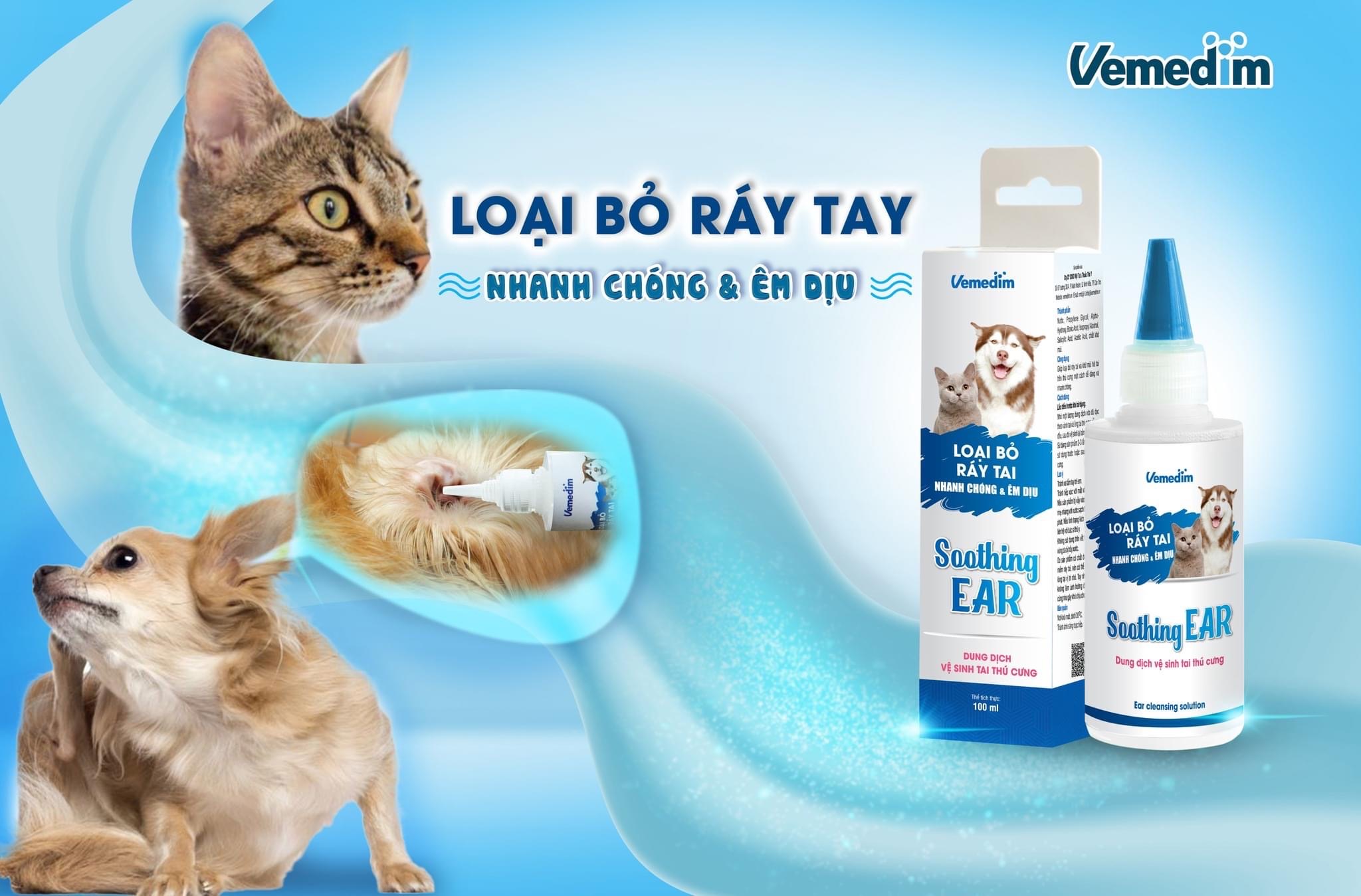 Soothing EAR - Dung dịch vệ sinh tai thú cưng, loại bỏ ráy tai chó mèo