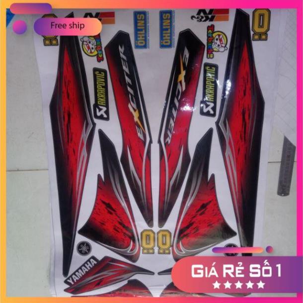 Tem rời exciter 2006 đỏ đen bảo hành màu sắc vĩnh viễn