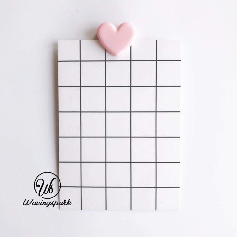 1 Kẹp Giấy Hình Trái Tim Màu Hồng Phong Cách Hàn Quốc