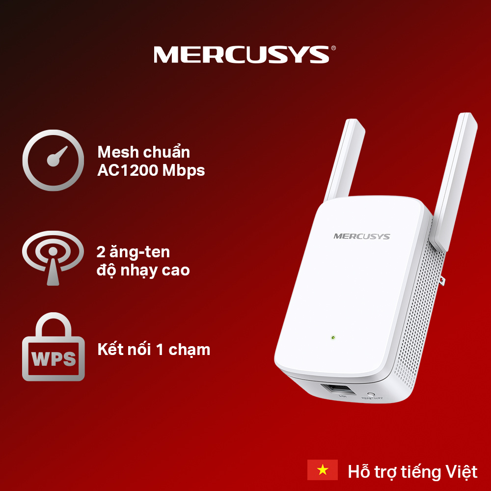 Bộ Mở Rộng Sóng Wifi MERCUSYS ME30 Chuẩn AC 1200Mpbs - Hàng Chính Hãng