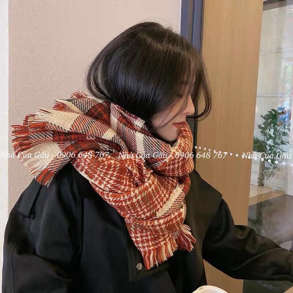Khăn len nữ caro chất dạ đẹp, dễ mang dễ phối đồ cực kỳ luôn ạ