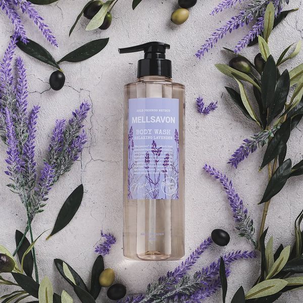 Sữa Tắm Trắng Da Chiết Xuất Từ Hoa Oải Hương Mellsavon Body Wash Relaxing Lavender 460ml (Combo 460ml Và Set 24ml)